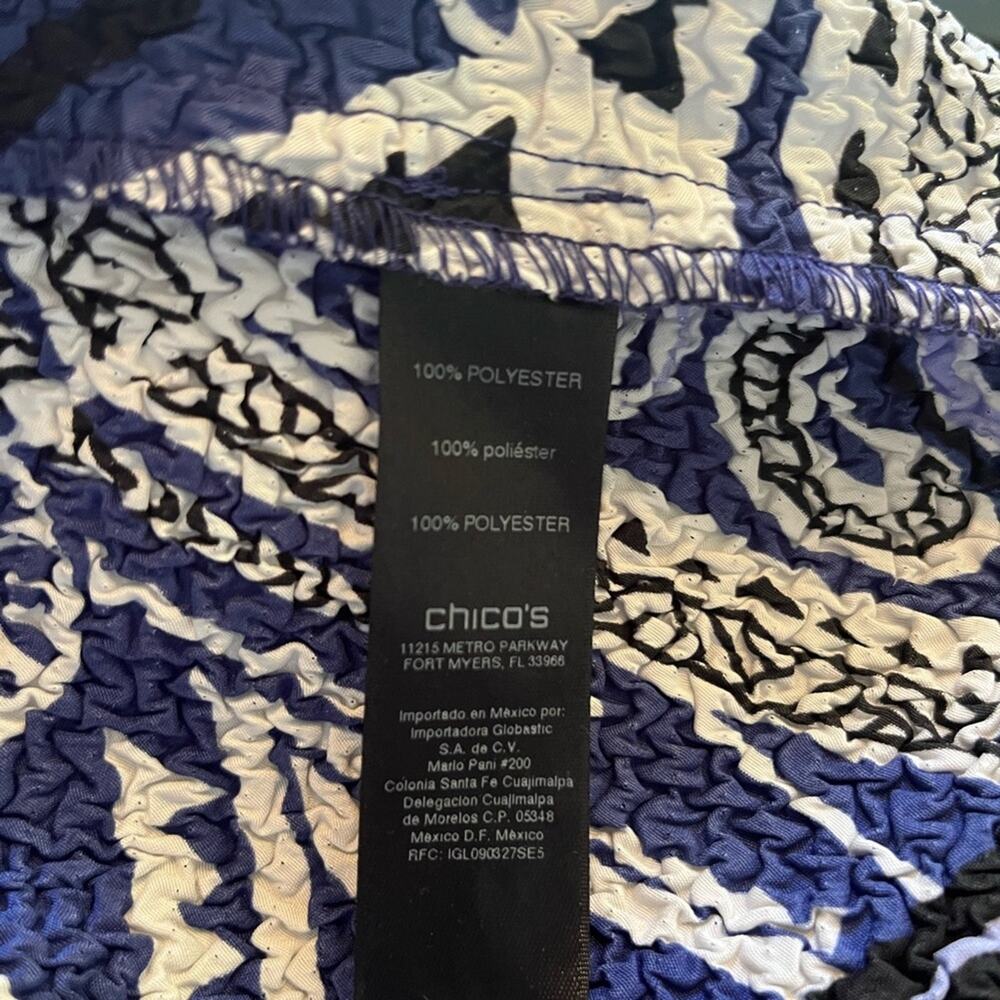 NWT Traveler's Collection by Chico's Scroll Stripe Crushed Jacket Size 2 - Picture 4 of 7